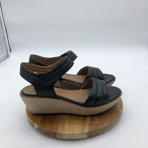 Clarks Collection Hazelle Alba Sandals Womens 9 Black Slingback Comfort Shoes